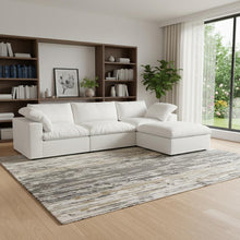 Load image into Gallery viewer, 2 Piece Living Room Set Blend Modular Sofa And Ottoman Storage - White
