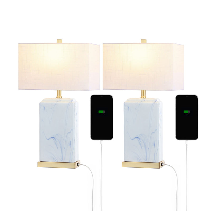 Table Lamps LED With Shades (Set of 2) - Blue