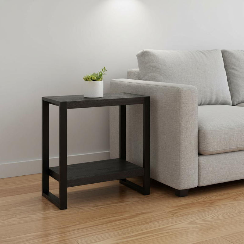 Manufactured Wood End Table With Shelf - Black