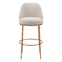 Load image into Gallery viewer, Fabric And Steel Bar Height Swivel Bar Chair - Beige And Gold
