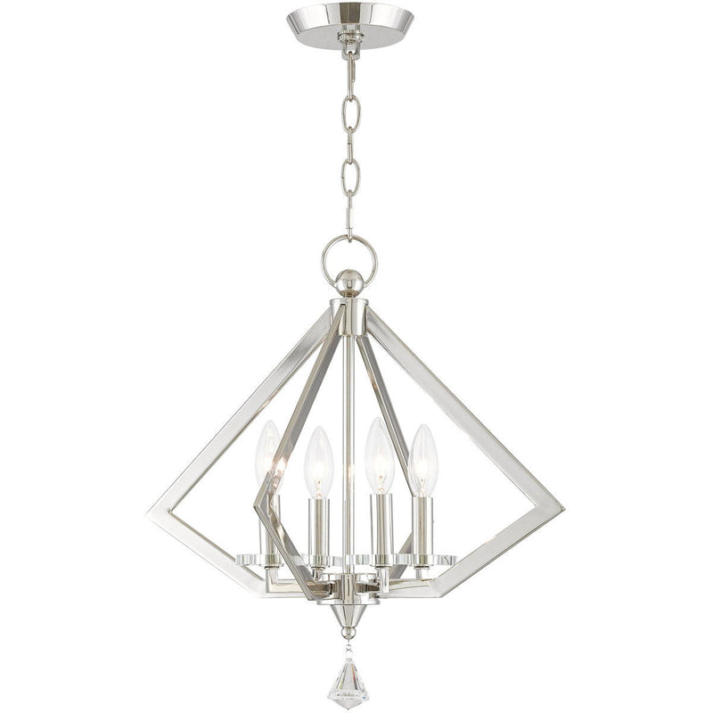 19'' 4-Light Dimmable Chandelier With Shades - Nickel