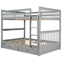 Load image into Gallery viewer, Full-Over-Full Bunk Bed with Ladders and Two Storage Drawers (Gray)(OLD SKU:LT000365AAE)
