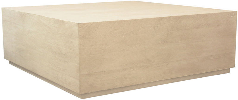 Solid Wood Square Distressed Solid Wood Coffee Table - Natural