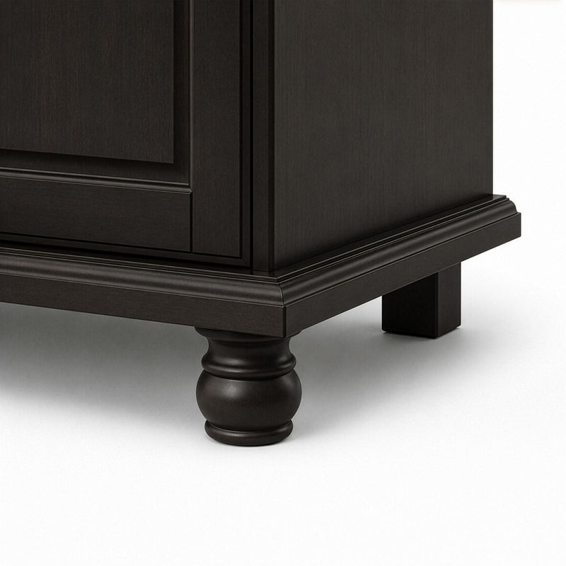 Solid Wood Four Door Combo Dresser - Espresso