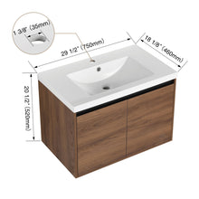 Load image into Gallery viewer, Bathroom Vanity Set With Resin Countertop Sink And 2 Doors, Engineered Wood
