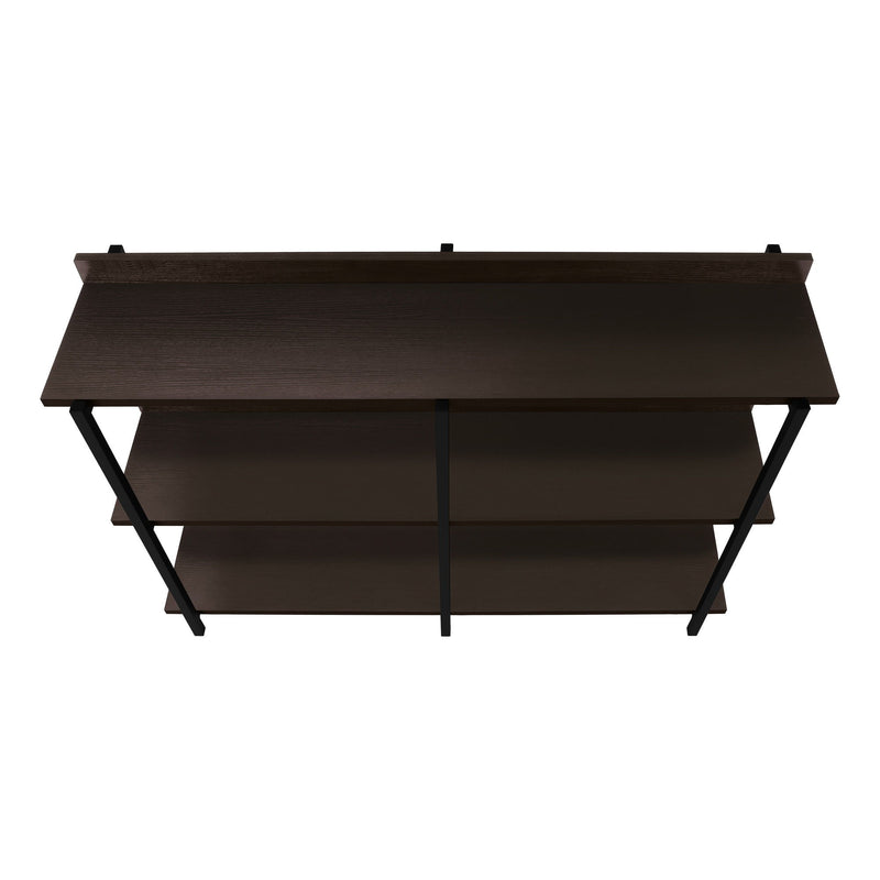 Frame Console Table With Three Shelves - Brown / Brown