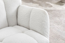 Load image into Gallery viewer, Teddy Fabric Rocking Gilder Nursery Chair For Living Room Indoor - Ivory
