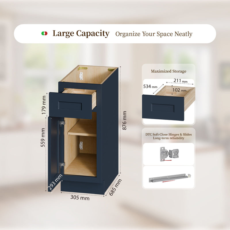 Shaker Base Cabinet & Soft-Close Door And Drawer