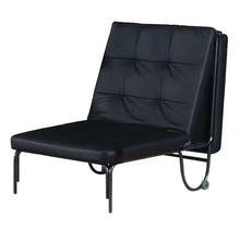 Load image into Gallery viewer, 75" Faux Leather Tufted Convertible Chair - Black
