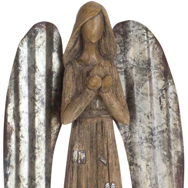 Poly Angel Figurine (Set of 2) - Brown