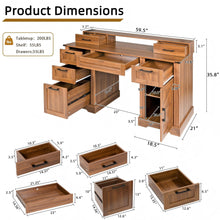 Load image into Gallery viewer, Office Desk With Charging Station &amp; Storage Cabinet
