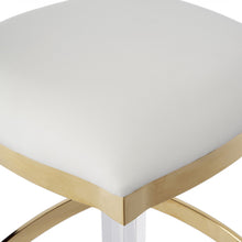 Load image into Gallery viewer, Acrylic Backless Counter Height Bar Chair - White / Clear

