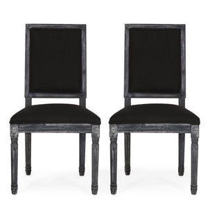 French Country Style Dining Chair With Upholstered Seating And Fluted Legs