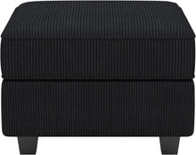 Load image into Gallery viewer, 26" Corduroy Storage Ottoman - Black

