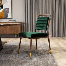 Load image into Gallery viewer, Contempo Dining Chair - Dark Green / Walnut

