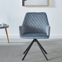Load image into Gallery viewer, Modern Desk Chair No Wheel, Ergonomic Office Chair Home Office Upholstered Chair, Computer Chair For Bedroom, Reception Room, Living Room With Metal Legs - Blue
