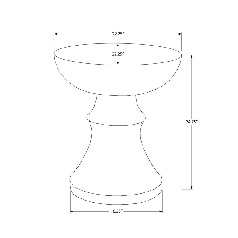 Round Accent Table, Indoor Outdoor - Black