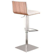 Load image into Gallery viewer, Swivel Low Back Adjustable Height Bar Chair - White / Silver
