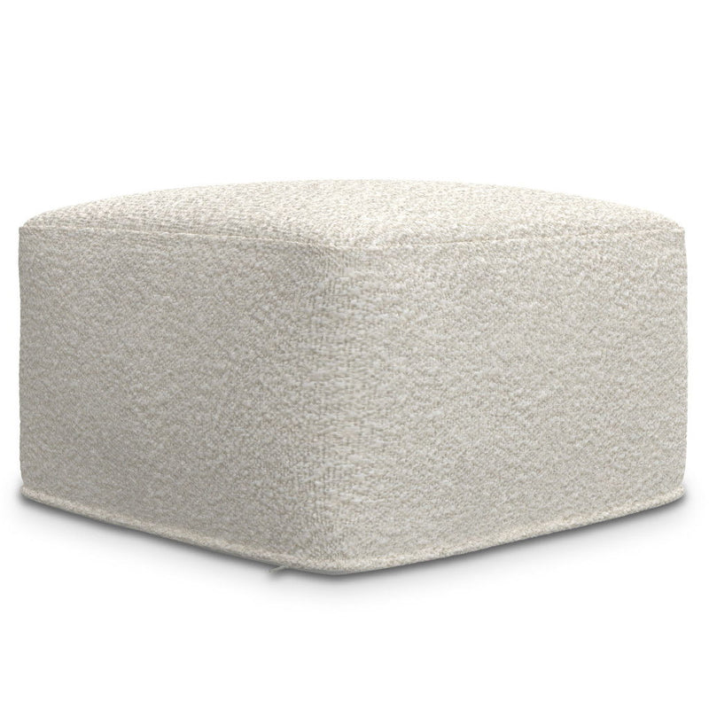 24" Fabric Pouf Ottoman - Off White