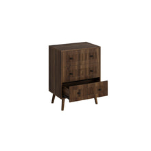Load image into Gallery viewer, 3 Drawer Dresser, Storage Cabinet With Vertical Grooves For Bedroom - Walnut
