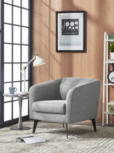 Load image into Gallery viewer, Contemporary Fabric Curved Arm Accent Chair - Light Gray
