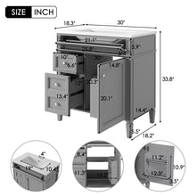 Load image into Gallery viewer, Bathroom Vanity With Top Sink, Storage Cabinet With 2 Drawers, Tip Out Drawer
