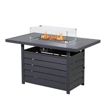 Load image into Gallery viewer, Rectangular Propane Fire Pit Table With Burner, Lava Rock, Waterproof Cover
