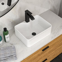Load image into Gallery viewer, Rectangular Vessel Sink With Faucet &amp; Drain - White / Black
