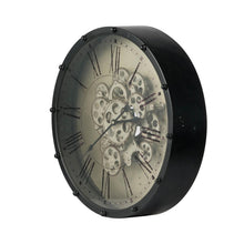 Load image into Gallery viewer, Vintage Gear Industrial Wall Clock - Black / Ivory
