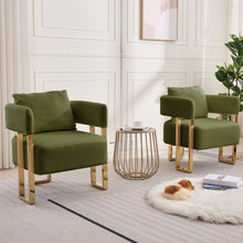 Load image into Gallery viewer, Modern Decorative Chair Teddy Fleece Upholstered And Metal Foot

