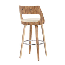 Load image into Gallery viewer, Cecina - Mid-Century Modern Fixed Height Barstool With Swivel (Set of 2) - Zebra / Cream

