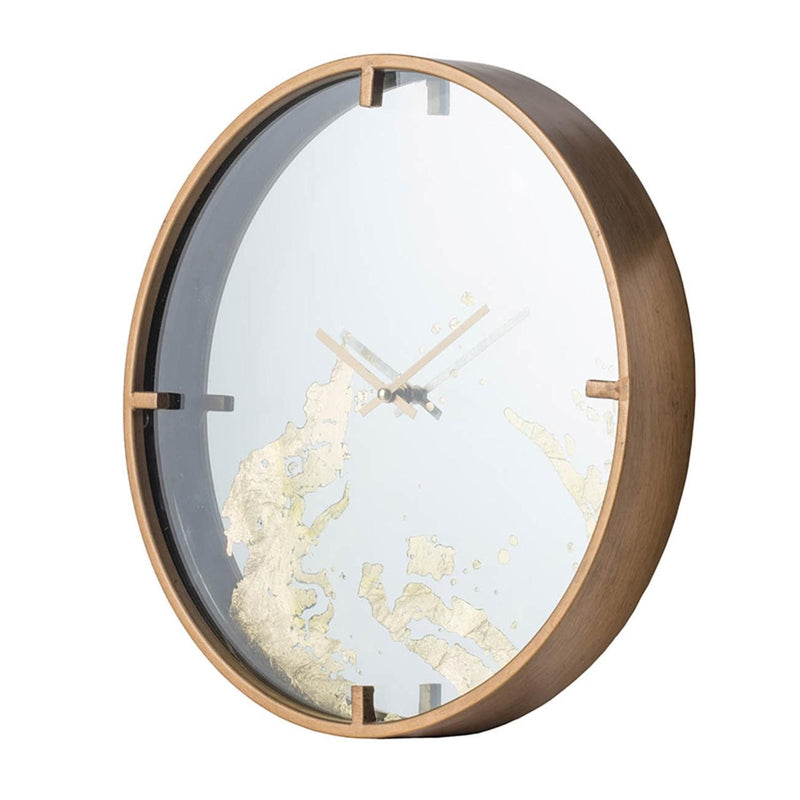 Round Analog Wall Clock - Gold / White