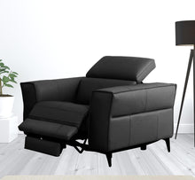 Load image into Gallery viewer, Genuine Leather Power Recliner - Black
