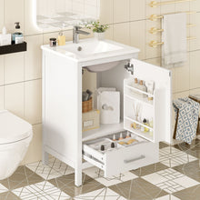 Load image into Gallery viewer, Bathroom Vanity With Ceramic Sink, Soft Close Drawers, Door Organizer, Divider Drawer, Adjustable Foot Pads
