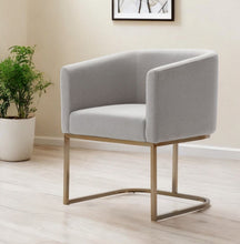 Load image into Gallery viewer, Contemporary Upholstered Fabric Dining Arm Chair - Light Gray
