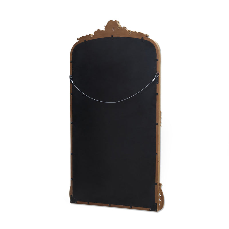 Wood Leaning Framed Standing Mirror - Gold
