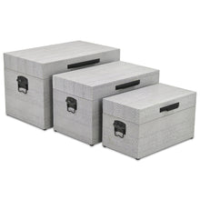 Load image into Gallery viewer, Hand Painted Decorative Box (Set of 3) - Gray
