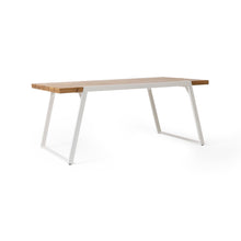 Load image into Gallery viewer, Outdoor Dining Table With Slat Top - Teak / White
