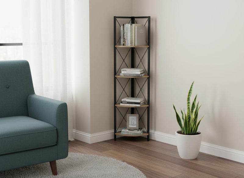 Corner Bookcase - Taupe