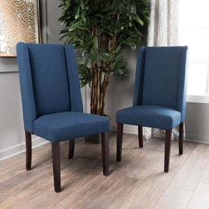 High Back Dining Chair With Wingback Design (Set of 2)