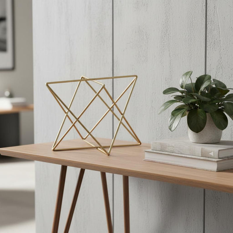 Open Geometric Tabletop Sculpture (635380) - Gold