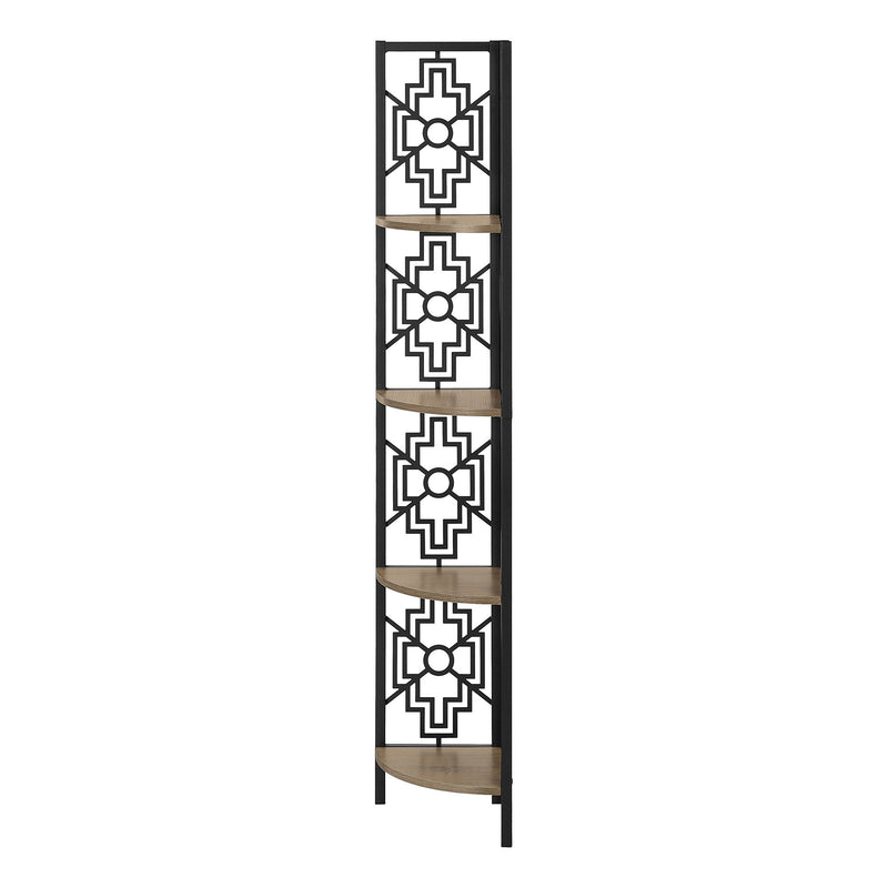 Four Tier Corner Bookcase (376534) - Taupe
