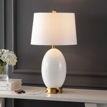 Load image into Gallery viewer, 27" Novelty Table Lamp LED With Empire Shade - White
