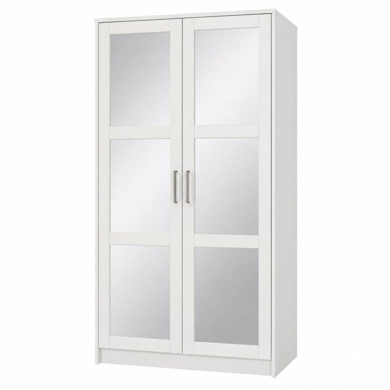 Solid Wood Mirrored Two Door Combo Dresser (765082) - White