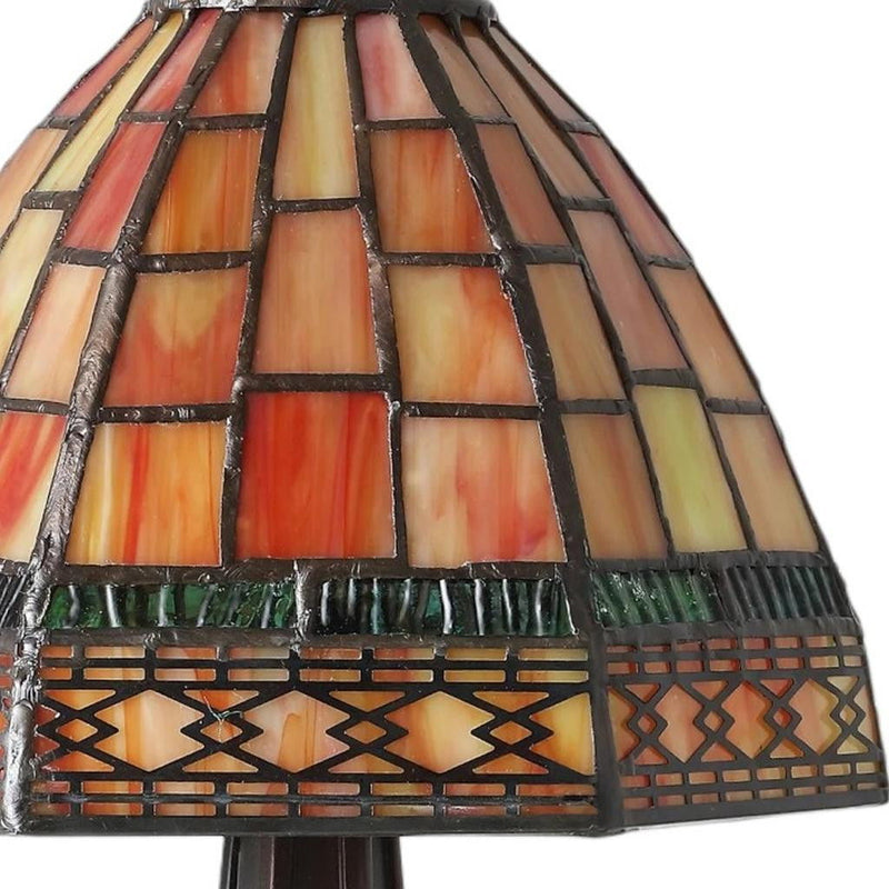 Novelty Tiffany Lamp With Bell Shade - Brown