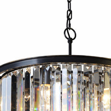 Load image into Gallery viewer, Unique Statement Six Light Metal Crystal Glass Chandelier With Shades - Black
