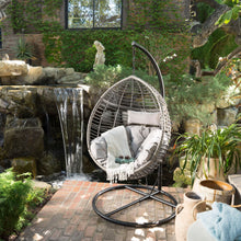 Load image into Gallery viewer, Hanging Basket Chair With Metal Frame And Seat Cushion
