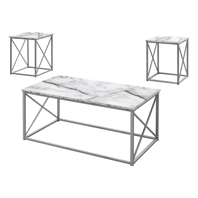 Metal Coffee Table (Set of 3) - White