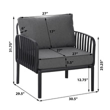 Load image into Gallery viewer, Outdoor Patio Club Chair, Waterproof Thick Cushion Deep Seating
