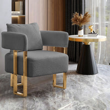 Load image into Gallery viewer, Modern Decorative Chair Teddy Fleece Upholstered And Metal Foot
